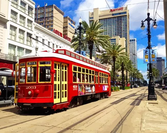 Tram new Orleans paint by numbers Tram In Orleans Paint By Numbers