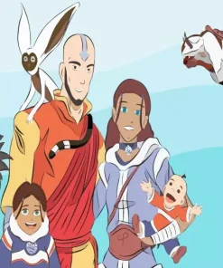 Aang And Katara Family Paint By Numbers