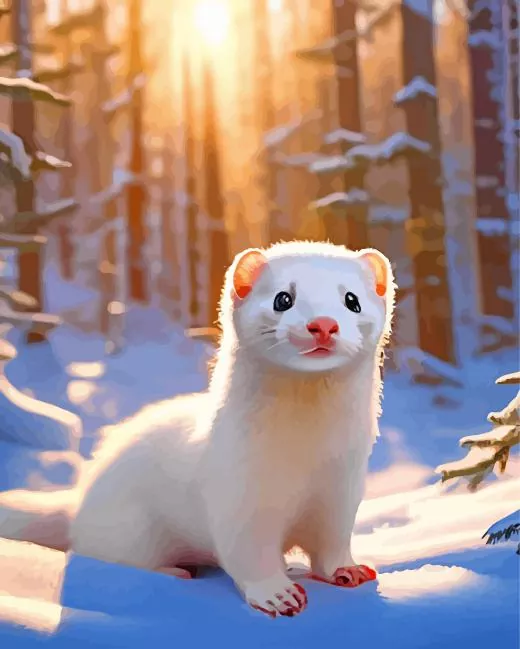 adorable ferret paint by number Adorable Cute Ferret Paint By Numbers