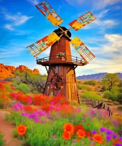 Aesthetic Farm Windmill Paint By Numbers