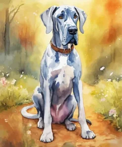 Grey Great Dane Paint By Numbers