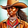 Black Woman Cowgirl Paint By Numbers