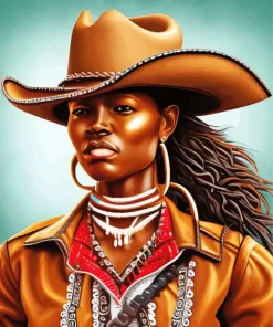 Black Woman Cowgirl Paint By Numbers