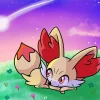 Cute Fennekin Pokemon Paint By Numbers