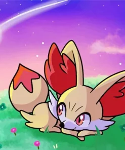 Cute Fennekin Pokemon Paint By Numbers