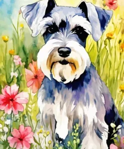 Floral Scottish Terrier Paint By Numbers
