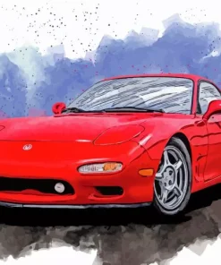 Red Rx7 Art Paint By Numbers