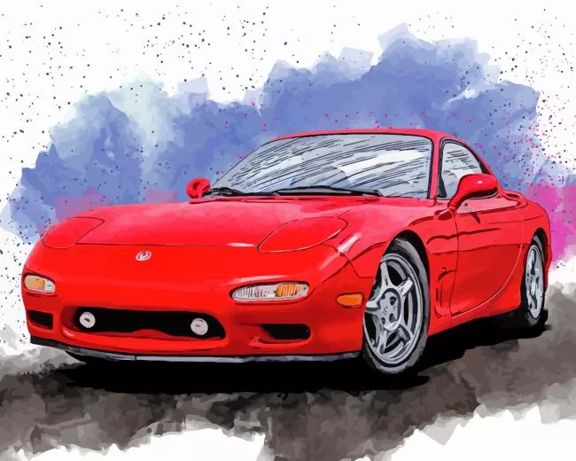 red Rx7 paint by numbers Red Rx7 Art Paint By Numbers