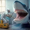 Shark Dentist Visit Paint By Numbers