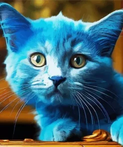 Baby Blue Cat Paint By Numbers