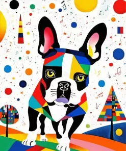 Dog Geometric Paint By Numbers