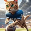 Cat Playing Football Paint By Numbers
