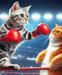 Fat Vs fit Cat Paint By Numbers