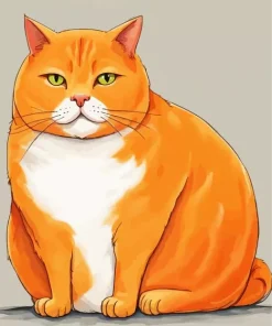 Fat Orange Cat Paint By Numbers