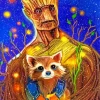 Groot Rocket And Racoon Paint By Numbers