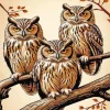 Group Of Owls Paint By Numbers