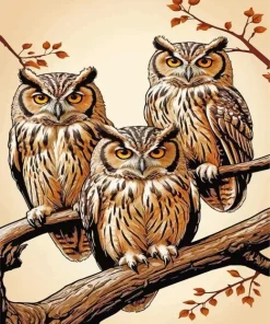 Group Of Owls Paint By Numbers