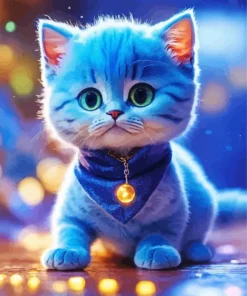 Cute Baby Blue Cat Paint By Numbers