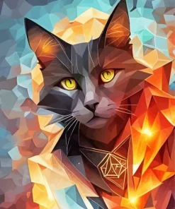 Geometric Cat Paint By Numbers