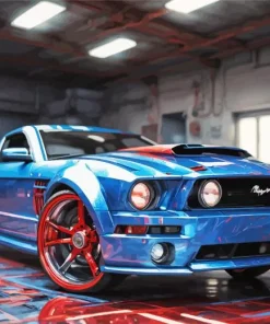 Blue And Red Car Paint By Numbers
