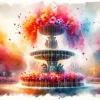 Floral Fountain Art Paint By Numbers