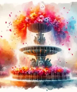 Floral Fountain Art Paint By Numbers