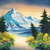Mountain Bob Ross Paint By Numbers
