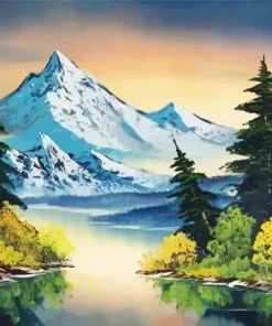 Mountain Bob Ross Paint By Numbers