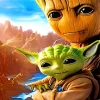 Groot And Yoda Paint By Numbers