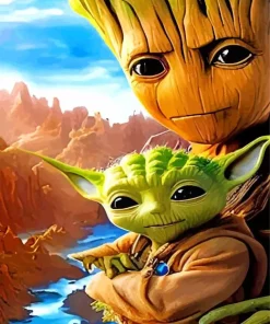 Groot And Yoda Paint By Numbers