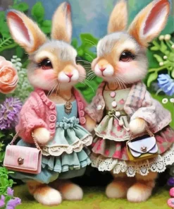 Cute Blonde Bunnies Paint By Numbers