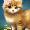Cute Blonde Kitten Paint By Numbers