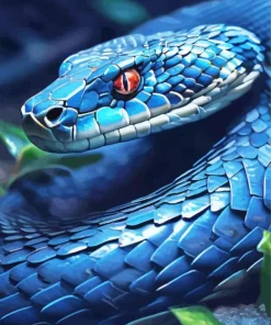 Blue Bush Viper Paint By Numbers