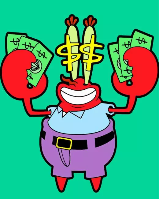 Mr Krabs paint by numbers Amazing Mr Krabs Paint By Numbers