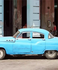 Old Blue Car Paint By Numbers