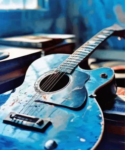 Old Blue Guitar Paint By Numbers