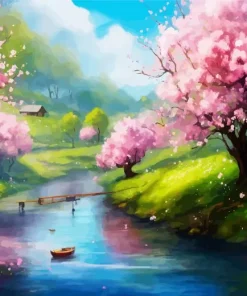 Fantasy Cherry Blossom Paint By Numbers