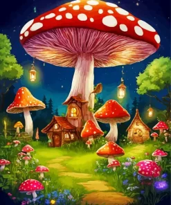 Fantasy Mushroom Paint By Numbers