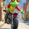 Frog And Motorcycle Paint By Numbers