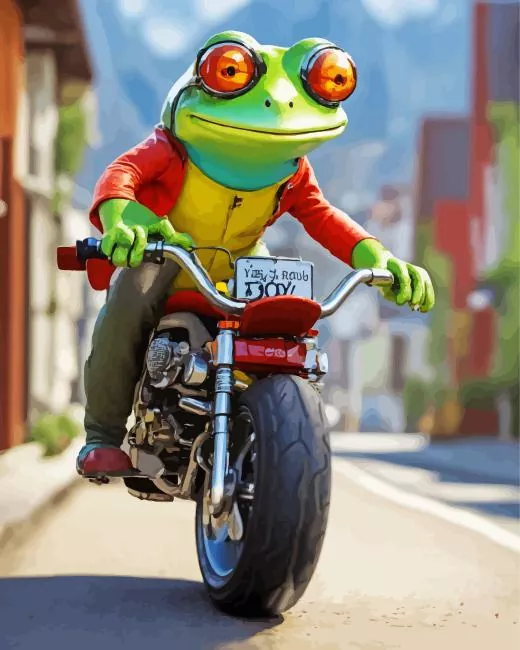 aesthetic frog and motorcycle paint by numbers Frog And Motorcycle Paint By Numbers