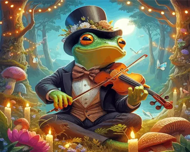 aesthetic frog playing violin paint by numbers Frog Playing Violin Paint By Numbers