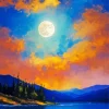 Full Moon Landscape Paint By Numbers