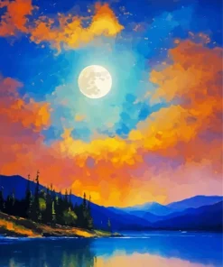 Full Moon Landscape Paint By Numbers
