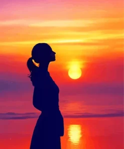 Girl And Sunset Paint By Numbers