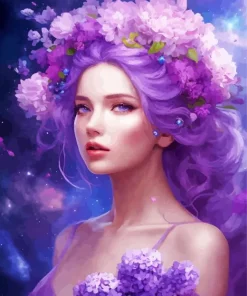 Girl In Lavender Paint By Numbers