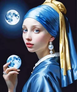 Girl Pearl Earring Paint By Numbers