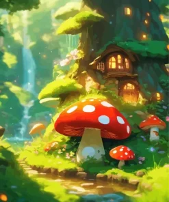 Mushroom House Paint By Numbers