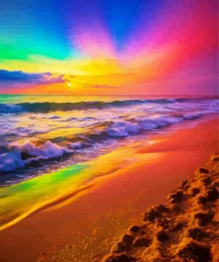 Beach Rainbow Paint By Numbers