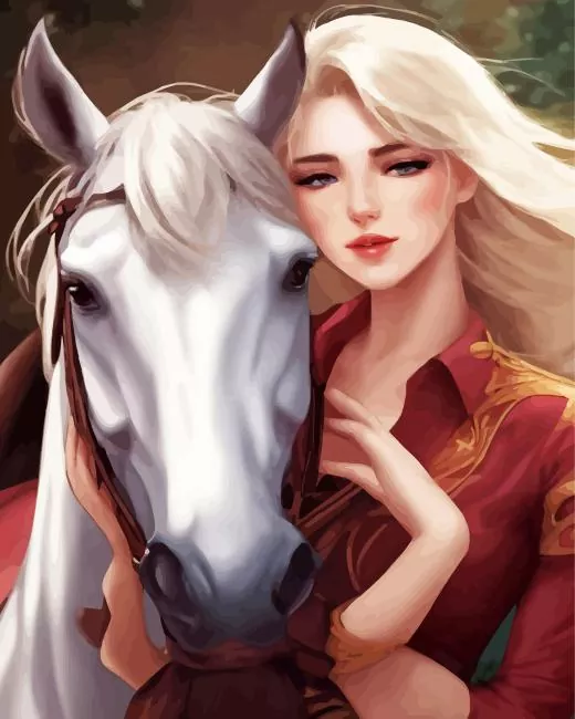 blonde and horse paint by number Blonde And Horse Paint By Numbers