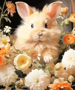 Bunny And Flower Paint By Numbers